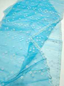 New Arrive Deshi Dhakai SKY Blue <b>Jamdani</b> Sharee High-quality Fully Stitched Ready Women Calf Length Green Golden Bangladesh - Product Image 4