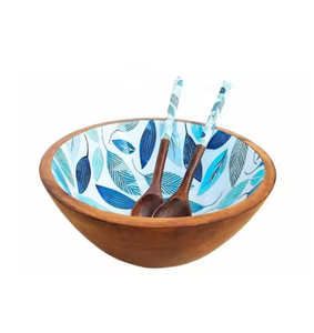 Bols en bois uniques Forme ronde Style européen Émail Fini Bol décoratif Écologique Bols durables Top Tendance - Product Image 6