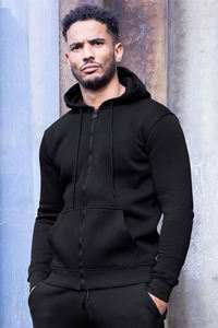 Latest Premium <b>Black</b> Zip Regular Fit <b>Fleece</b> Hoodie 100% Cotton <b>Men's</b> Ribbed Hem Cuffs Casual Wear Autumn Eco-Friendly - Product Image 3