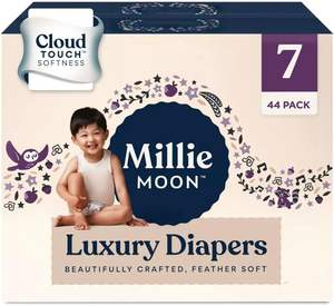 Millie Moon ผ้าอ้อมผ้าฝ้ายแบบใช้แล้วทิ้งพิมพ์ลายขนาด7 44ct สำหรับเด็กทารก - Product Image 6