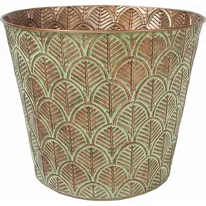 En çok satan toptan düşük fiyata hindistan'da online satın yuvarlak Metal yaprak desen tasarım Pot ekici otel için restoran dekor