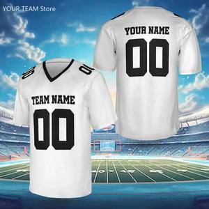 Camiseta de rugby transpirable de malla cosida con número de nombre del equipo camiseta de fútbol americano impresa en 3D personalizada - Product Image 1