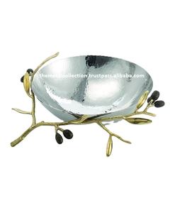 Bol de service moderne pour la maison et l'hôtel Restaurant Soupe Saladier Design antique Vaisselle en métal Bols à vaisselle avec support de table - Product Image 1