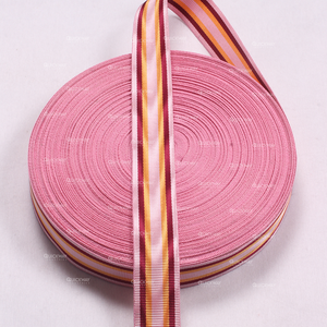 Cinta de medalla al por mayor en stock, 1 pulgada, 25mm, cinta de medalla de grogrén con rayas doradas de Mahroon rosa, 2025 - Product Image 3