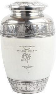 Urnes funéraires pour adultes en aluminium de style Art déco américain, étanches, sculptées à la main pour la collecte des cendres - Product Image 4