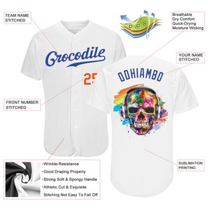 High Quality Baseball Jersey Uniform Blank Custom <b>Skull</b> Fashion Wholesale T-<b>Shirts</b> Spandex/Polyester Breathable Quick Dry Best - Product Image 3