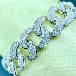 Alta calidad 925 Plata de Ley VVS Moissanite Iced Tennis Chain Unisex 16mm Baguette Link IGI Certified Hip Hop Style Gold - Product Image 3