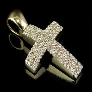 Fully Iced Out Moissanite Diamond Studded In 925 <b>Silver</b> <b>Cross</b> <b>Pendant</b> Hip Hop Jewelry For Men Stylish Look - Product Image 1