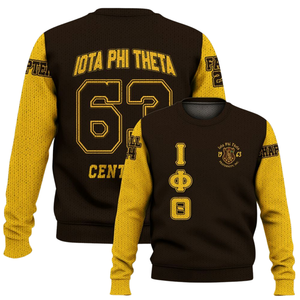Iota Phi Theta ropa griega 1963 Chenille letra suéter de punto acrílico pulóver fraternidad invierno ropa griega - Product Image 6