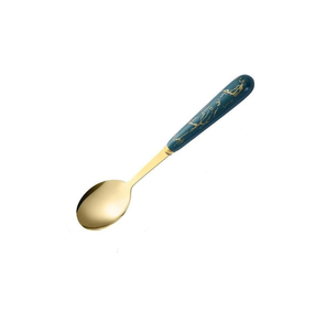 Cuillère à épices en laiton et marbre de la meilleure qualité manche rond manche en marbre blanc Couverts cuillère de cuisine meilleur prix - Product Image 6