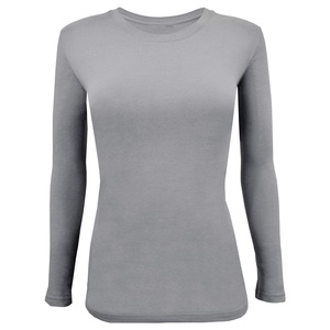 Women Long Sleeve <b>Scrub</b> <b>Top</b> Teal Spandex/Polyester Knitted Medical Under Shirt Hospital Uniform Blouse Seamless Fusing - Product Image 4