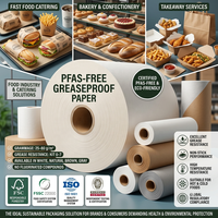 Papier d'emballage alimentaire personnalisé, écologique, biodégradable, sans PFAS, résistant à la graisse, de qualité alimentaire, pour les emballages de hamburgers, de burritos et de plats à emporter