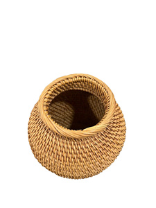 Jarrón de Ratán Tejido a Mano Ecológico para Decoración del Hogar, Cesta de Flores Multifuncional de Mimbre Estilo Boho para Sala de Estar, Hotel, Resort - Product Image 4