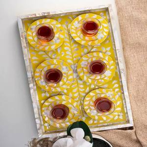 ชุดถาดเสิร์ฟหอยมุกแบบอินเดียถาดเสิร์ฟ6ทรงกลมสีเทาสำหรับ oman Dubai - Product Image 5