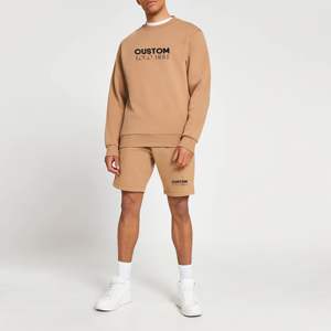 2024 Custom Logo Men's <b>Thermal</b> <b>Fleece</b> Jogger Track Suit Solid Color Printed Sweatshirts Shorts Embroidered Logo Winter Twin Sets - Product Image 4