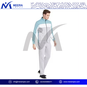 Survêtement de sport imprimé pour homme, design élégant, fermeture éclair intégrale, décontracté, mode estivale, 100 % coton épais, grandes tailles avec poches - Product Image 3