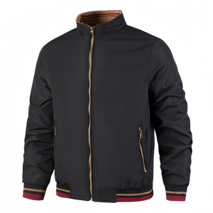 PRO ENTERPRISES Blouson aviateur coupe-vent à col montant double face pour hommes Style décontracté coque en nylon/coton - Product Image 5
