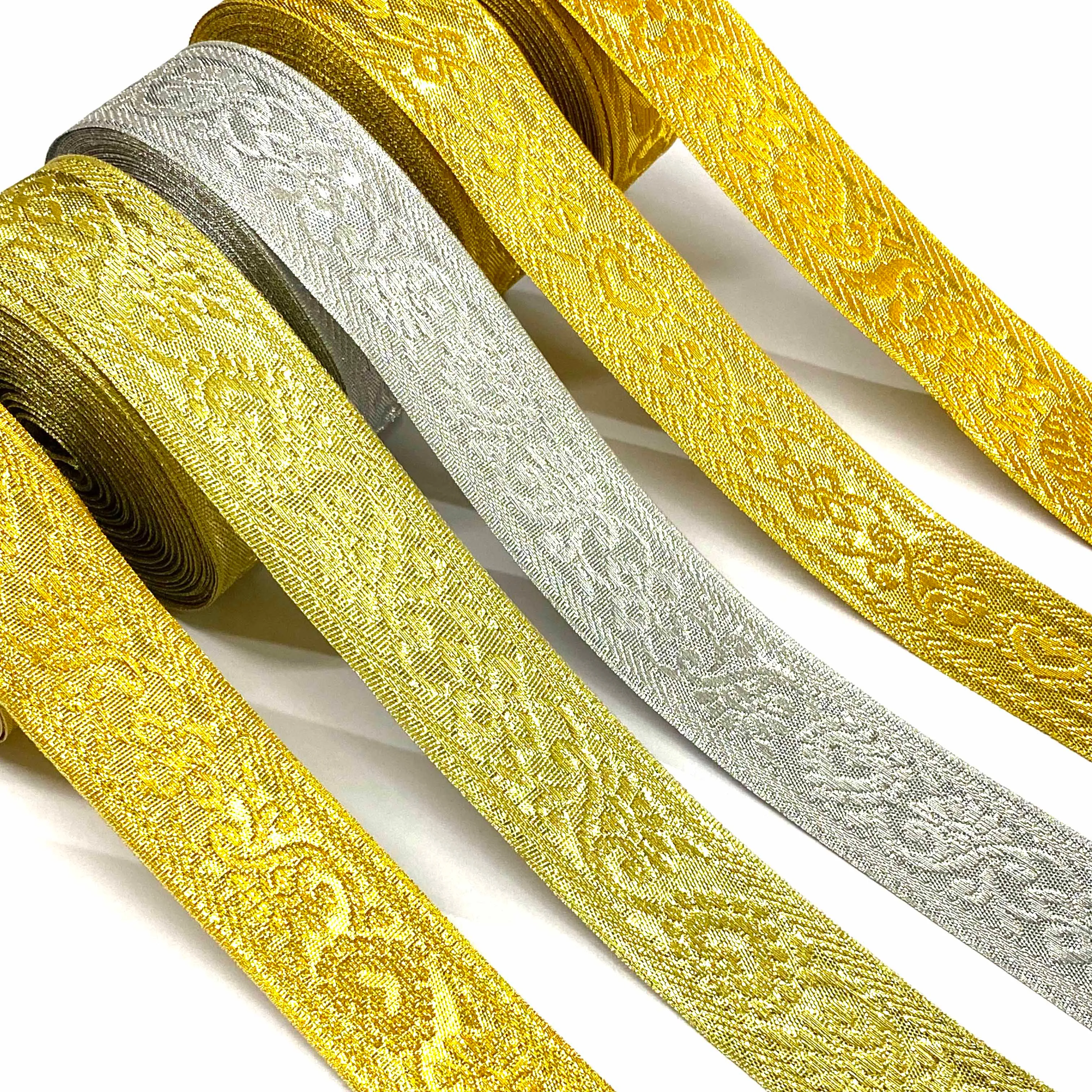 Công giáo Phụng Vụ Nhà thờ kim loại Jacquard Ribbon ăn mặc quần áo Tôn Giáo nhảy múa trang phục hàng may mặc TRIM Nhà cung cấp từ Ấn Độ