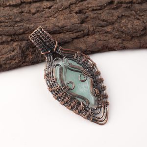 Pendentif classique en amazonite bleue, coupe poire, fil de cuivre, argent oxydé, cadeau de la Saint-Valentin pour elle aujourd'hui - Product Image 4