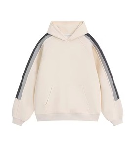 Drop Shoulder Thickening Stripes on Arm Men Fashion Blank Black Long Sleeve Men Designer Hoodie Custom Men's Hoodie - Product Image 5