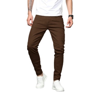 Jean en denim marron style vintage, coupe droite ample, lavable, respirant, taille haute, été/hiver, mode rétro urbaine, taille 26-40, moderne - Product Image 1