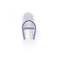 Bande d'étanchéité en PVC transparent à bords arrondis, profil de joint en forme de D pour porte en verre sans cadre de 6 à 10 mm, bande d'étanchéité contre les intempéries