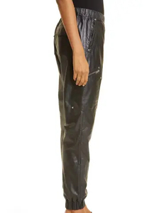 Pantalones de cuero ajustados a la moda para hombre, pantalones de cuero genuino de alta calidad para hombre, pantalones de cuero de piel de oveja al mejor precio - Product Image 4