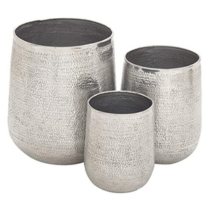 Pots de fleurs pour décoration de bureau avec support doré Jardinière d'intérieur extérieure Finition blanche Jardinière de fleurs en métal - Product Image 5
