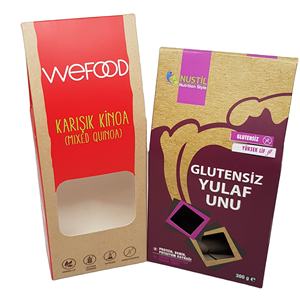 Emballage pliable en papier kraft de luxe recyclable en gros avec laminage mat et gaufrage pour produits alimentaires sains - Product Image 2