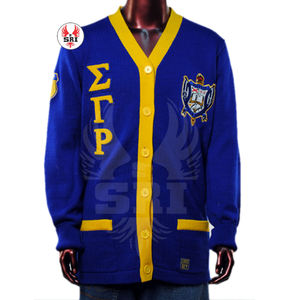 Sigma เสื้อสเวตเตอร์ถักไหมพรมอะคริลิคสำหรับผู้หญิงเสื้อสเวตเตอร์คาร์ดิแกนปักลายสำหรับชมรมแกมมา Rho soror - Product Image 5