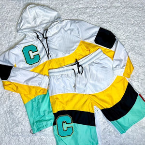 Ensemble de survêtement en nylon coupe-vent de haute qualité pour hommes, ensemble solide, été, coupe décontractée, court respirant, grande taille, maternité pour adultes - Product Image 2