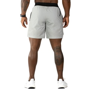 Shorts de sport décontractés pour hommes en toile de haute qualité, nouvelle collection, respirants, avec empiècements en polyester et élasthanne, couleur unie - Product Image 5