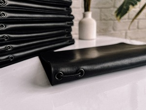 Custom A4 Leather Menu Cover LMC-0031 Elastic Center Wood Restaurant <b>Folder</b> <b>Binder</b> with Embossing for Hotels - Product Image 3