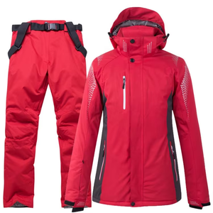 Traje de esquí premium para mujer con capucha, chaqueta de snowboard impermeable, ropa de invierno con cuello de piel, cortavientos, talla grande, aislante para mantener el calor - Product Image 1