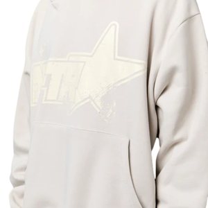 Sudadera con Capucha Extra Grande para Hombre, 380GSM, Algodón Orgánico Grueso, Estilo Urbano, con Estampado Retro de Estrellas - Product Image 3