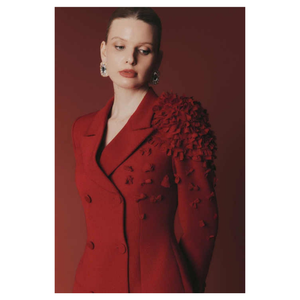 La chaqueta violeta más vendida para mujer, ropa, Chaqueta de traje con poliéster/algodón con bordado a mano, Technics, marca THESOUL - Product Image 3