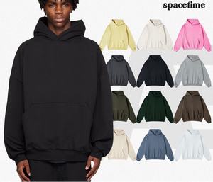 Sweat à capuche épais en éponge française surdimensionné d'hiver de haute qualité 400gsm Boxy Fit sweats à capuche à logo personnalisé de couleur unie en vrac - Product Image 3