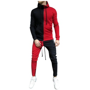 100% algodón tela transpirable dos tonos multicolor precio al por mayor buena calidad manga larga Jogging Wear hombres chándales - Product Image 1