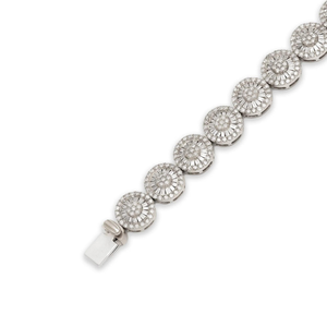 Bracelet cercle élégant au design tendance en argent sterling 925 avec diamant naturel taillé en baguette pour les occasions cadeaux - Product Image 3