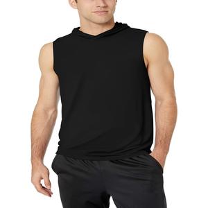 Pull-over à capuche vierge sans manches anti-rides Sweat à capuche fitness sans manches pour hommes - Product Image 1