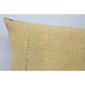 Sutil rayas Beige lana almohada 16x24 pulgadas patrón Vintage Kantha tejido Patchwork técnica - Product Image 2