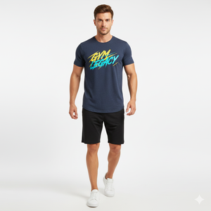 T-shirt pour homme à col rond, coton premium, respirant, vêtement d'été, logo personnalisé, manches courtes, style de sport, salle de sport, fitness, confortable - Product Image 1