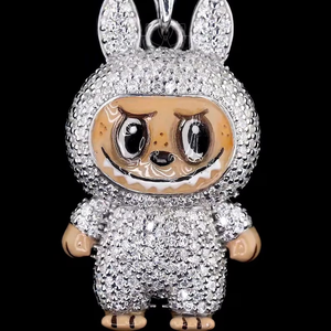 Colgante de Diamante Moissanite VS1 de 15 Quilates con Incrustaciones de Diamantes, Chapado en Oro, Estilo Hip Hop, Bonito para Hombres y Mujeres, Plata de Ley 925 - Product Image 6