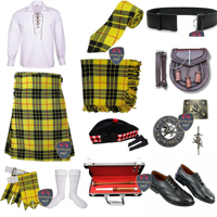 Ensemble complet de kilt écossais traditionnel ONSTYLE SPORTS en acrylique et laine, durable et léger, avec chemise et sporran
