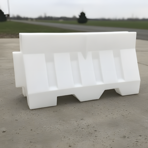 Barrière de sécurité en HDPE blanc 120x80x50cm, barrière de circulation intérieure - Product Image 1