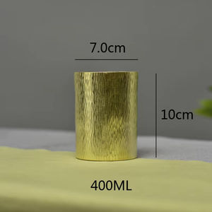 Elegante vaso de cobre, tarro de vela de cristal, accesorio para beber y decoración del hogar, linternas hechas en la India - Product Image 6