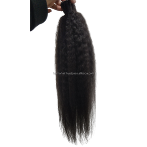 Extensiones de cabello indonesio de trama doble de lujo Kinky Straight Virgin Cutícula alineada Tejido de cabello Venta al por mayor Sin productos químicos - Product Image 1