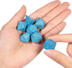 ชุดลูกเต๋า DND พลอยคริสตัลสีฟ้า sodalite ชุดลูกเต๋าคริสตัลพลอยสังเคราะห์สีฟ้า sodalite - Product Image 6