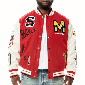 Vestes universitaires en toile pour hommes, style streetwear, col montant, avec logo personnalisé, imperméables et respirantes – Prix de gros - Product Image 1