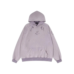 เสื้อฮู้ดดี้ผ้าฟลีซฟอกสีสไตล์วินเทจสำหรับผู้ชาย ผลิตจากโรงงาน ผ้าฝ้าย/โพลีเอสเตอร์ แฟชั่นฤดูหนาว ดีไซน์ใหม่ ราคาขายส่ง - Product Image 3